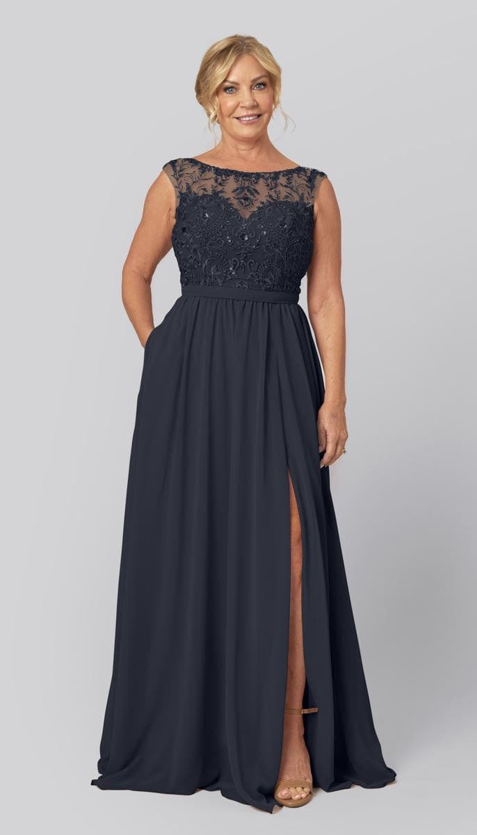 ankle length mother of the bride dresses A-Line/Princess Round Neck Short Sleeves Ankle-Length Br – line gown features delicate floral lace applique embellishments that beautifully accent the neckline Nox Anabel ME126 Long Beaded