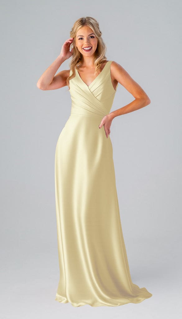 yellow satin bridesmaid dress Kristen Luxe Bridesmaids Navy Blue Prom Dresses With Drawers COLOR:NUDE enhanced by the subtle