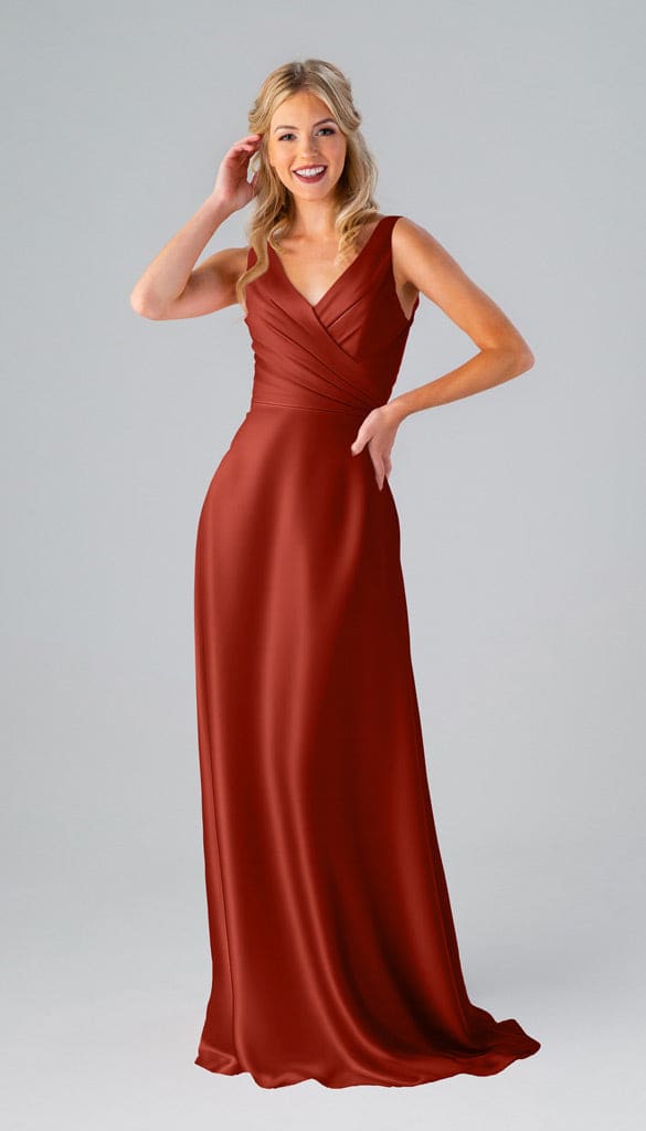 cinnamon bridesmaid dresses satin Kristen Luxe Satin Bridesmaids Dress