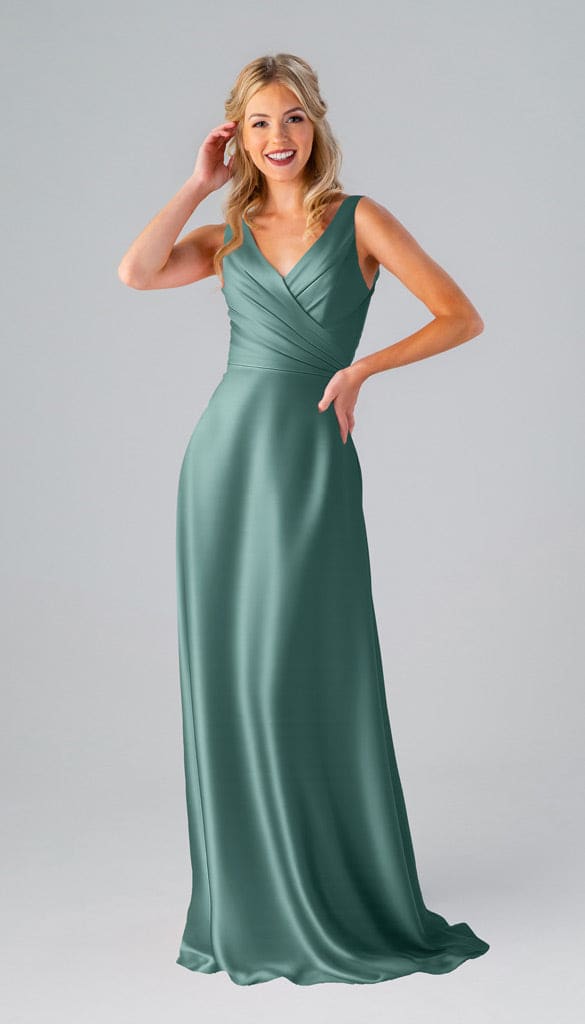 Kristen Luxe Satin Bridesmaids Dress | Kennedy Blue Deep Sea Kristen Luxe Satin Bridesmaids Dress | Kennedy Blue Deep Sea