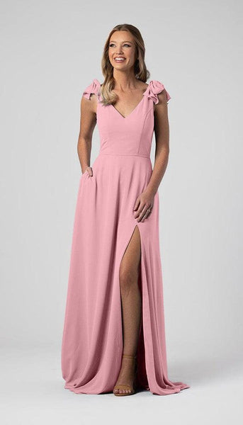 Leah Bow Sleeves Bridesmaid Dress