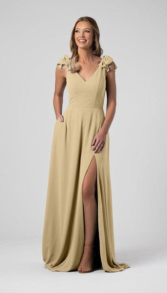 Leah Bow Sleeves Bridesmaid Dress