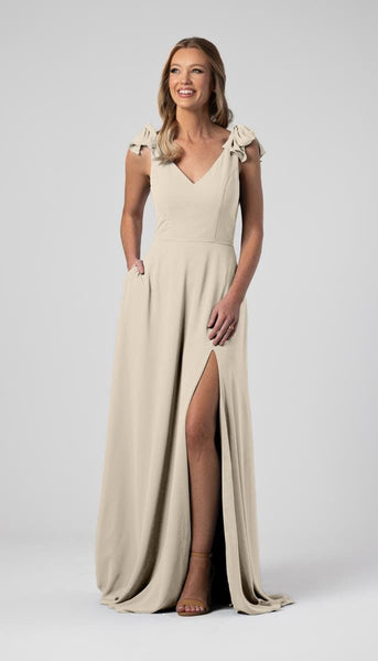 Leah Bow Sleeves Bridesmaid Dress | Kennedy Blue Eucalyptus Leah Bow Sleeves Bridesmaid Dress | Kennedy Blue Eucalyptus