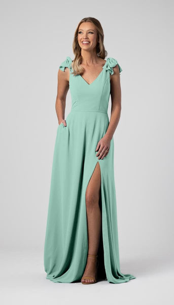 Leah Bow Sleeves Bridesmaid Dress