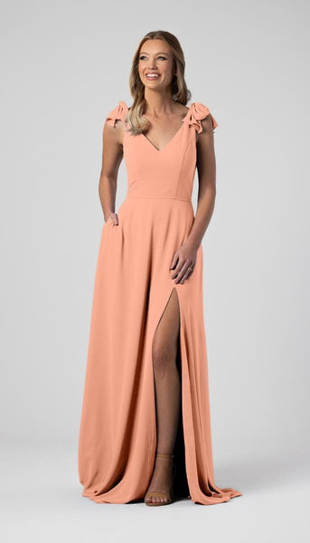 Leah Bow Sleeves Bridesmaid Dress