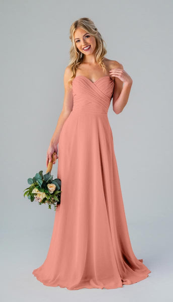 Lisa Strapless Chiffon Bridesmaids Dress | Kennedy Blue Terracotta Lisa Strapless Chiffon Bridesmaids Dress | Kennedy Blue Terracotta