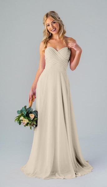Lisa Strapless Chiffon Bridesmaids Dress | Kennedy Blue Rosewood Lisa Strapless Chiffon Bridesmaids Dress | Kennedy Blue Rosewood