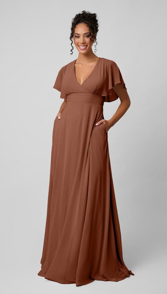 Modest Bridesmaid Dress | Kennedy Blue Luca Platinum Desert Rose