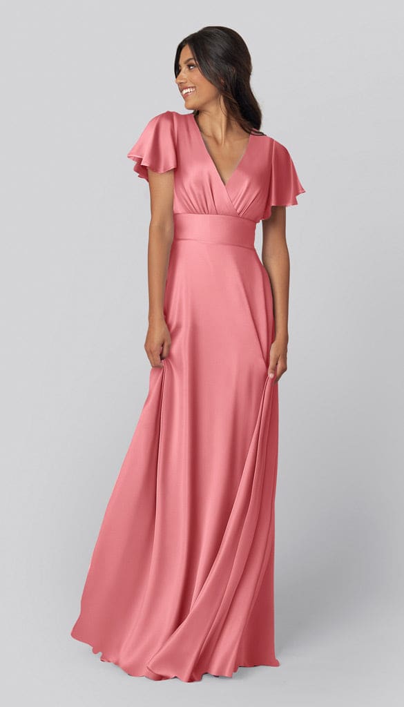 Ready to Ship Luxe Satin Modest Bridesmaid Dress