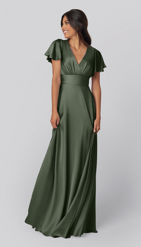 Luxe Satin Modest Bridesmaid Dress