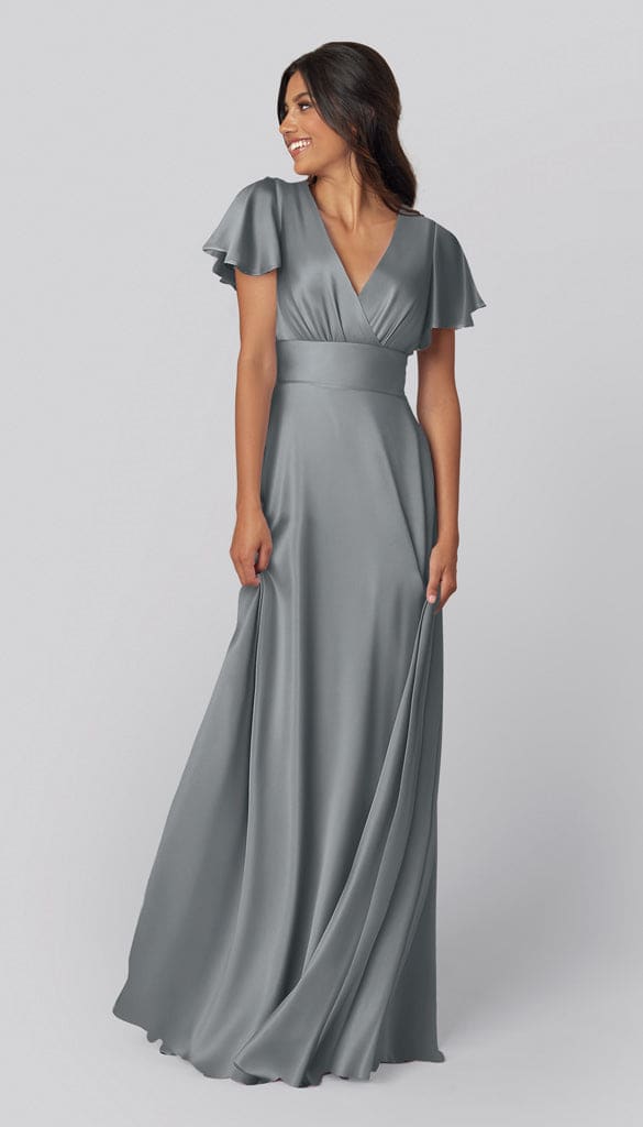 satin wrap bridesmaid dress Wrap Tie Satin Bridesmaid Dress