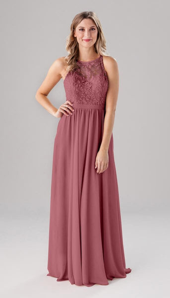 Maria High Neck Embroidered Bridesmaids Dress