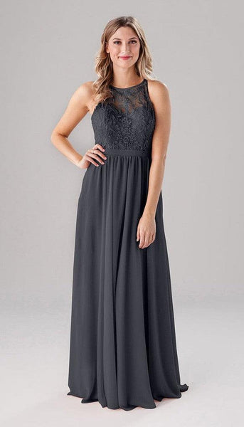 Maria High Neck Embroidered Bridesmaids Dress
