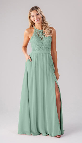 Melanie Embroidered Lace Bridesmaid Dress | Kennedy Blue Light Sage