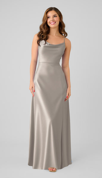 silver satin bridesmaid dresses Miller adjustable fit luxe dress Silver Mist — short Blue/Multicolor Elegant A-Line Dress - Select Shoe Size:47