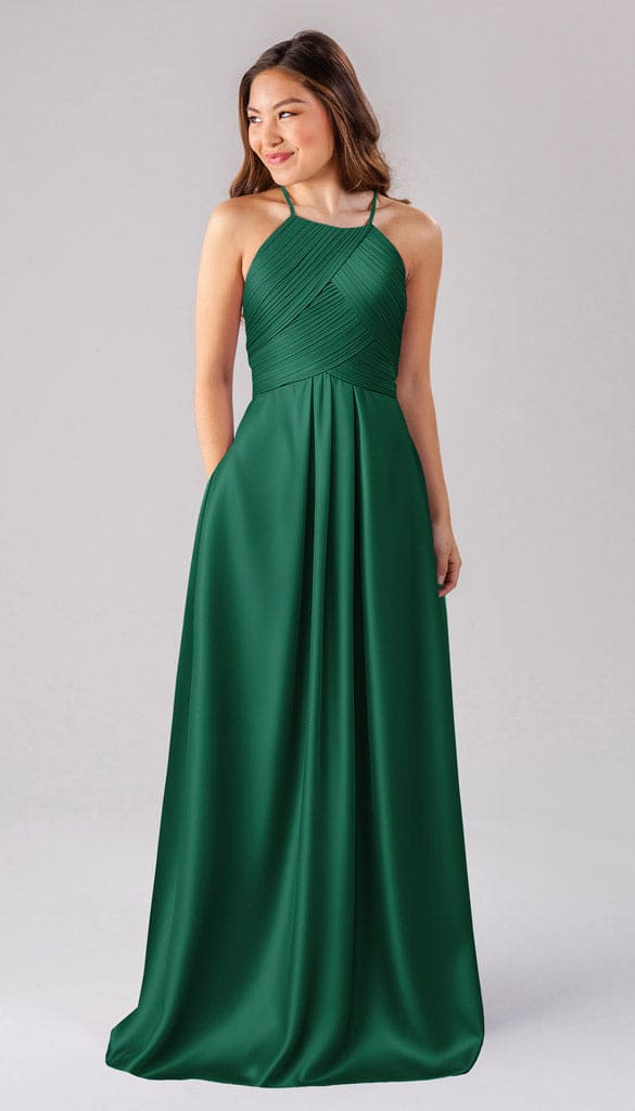 Milly Luxe Satin Bridesmaids Dress | Kennedy Blue Emerald Milly Luxe Satin Bridesmaids Dress | Kennedy Blue Emerald
