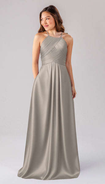 silver satin bridesmaid dresses Milly Luxe Bridesmaids Dress Silver Mist — short Blue/Multicolor Elegant A-Line Dress - Select Shoe Size:47