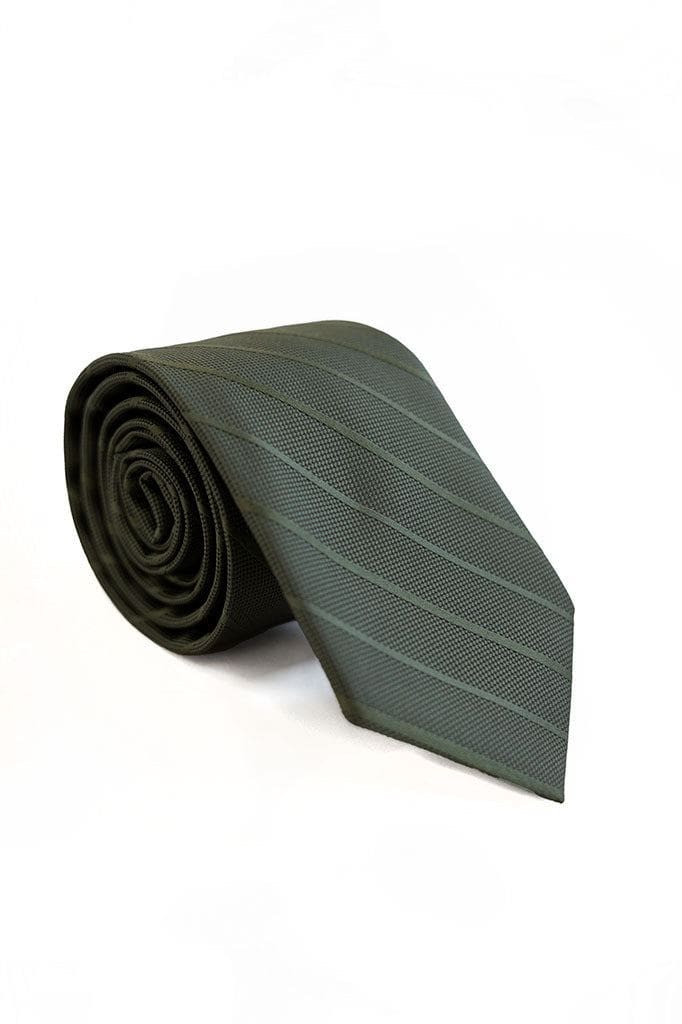 Olive Green|Kennedy Blue Coordinating Pinstripe Tie