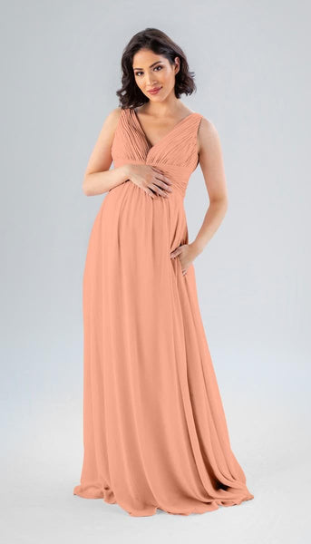 Kennedy Blue Paisley Bridesmaid Dress Coral