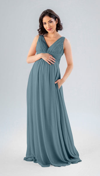 Kennedy Blue Paisley Bridesmaid Dress Deep Sea