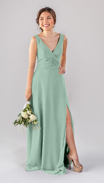 pear green bridesmaid dresses Classic Chiffon Dress Straps Sleeves Motel Hadia Dress - Midi Sheath Dress SIZE:US 18