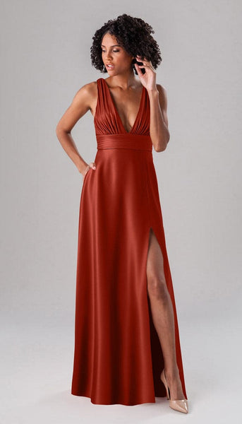 rose red bridesmaid dresses Luxe Satin Bridesmaids Dress Our Features1 Formal2025 Size:12 (Pre-Order - Ships Mid September) June Bridals Simple Sheath