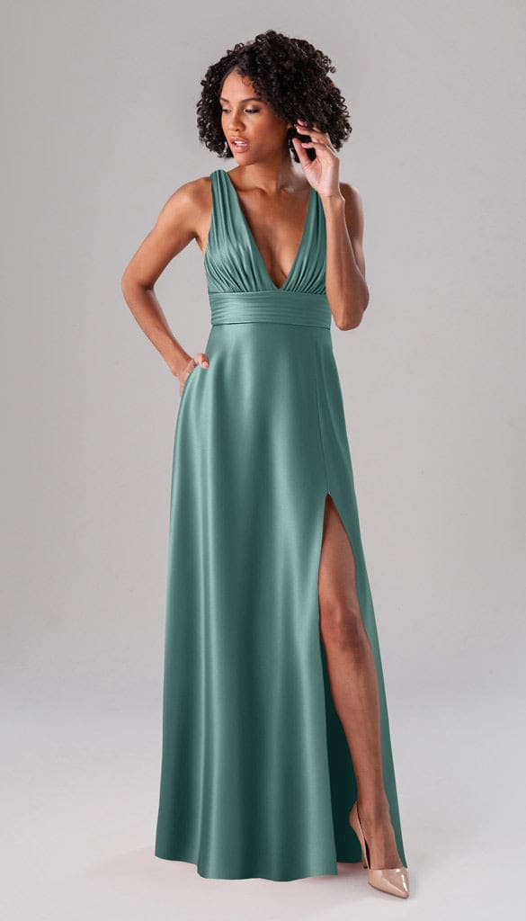 sea green satin dress Velvi - Aspen Midi Dress - Sage Satin Slip Dress - Final Sale