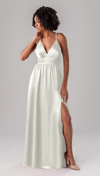 ivory satin bridesmaid dress Ryan Luxe Bridesmaids Elegant_Dress