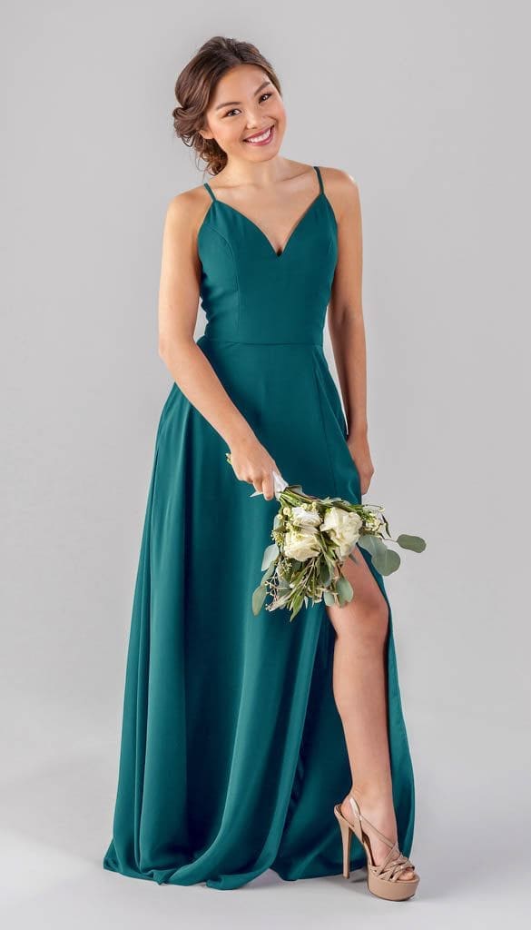 bridesmaid silk dress Off-Shoulder Sheath Pleated Satin Sky Blue Long Bridesmaid Dress, Sky Blue / 2 main image 1
