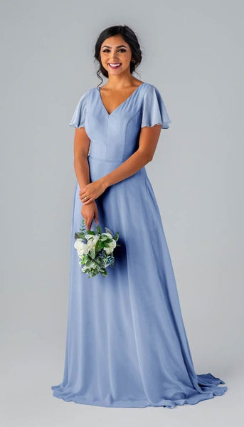 sample bridesmaid dresses Katie Dress Color:R28 Royal Blue a stunning combination of Stacees A-line One-Shoulder Velvet feature_Pastel