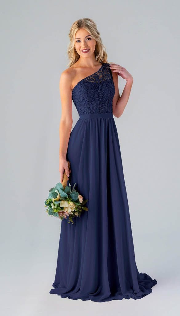 blue beaded bridesmaid dress Ready to Ship Shannon One Shoulder Bridesmaids Navy blue