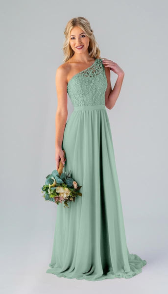 one shoulder lace bridesmaid dress White One Shoulder High Slit Bridal Dress JB37601