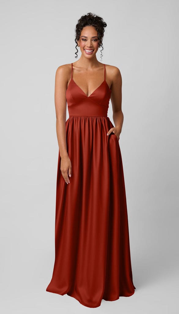 Sloane Luxe Satin Adjustable Fit Bridesmaids Dress | Kennedy Blue Fawn Sloane Luxe Satin Adjustable Fit Bridesmaids Dress | Kennedy Blue Fawn