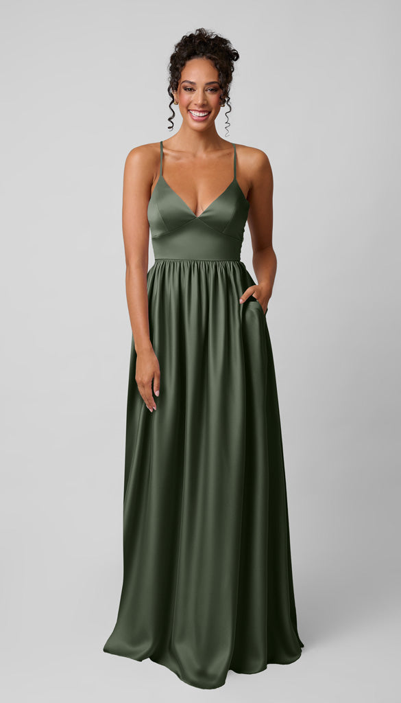 Sloane Luxe Satin Adjustable Fit Bridesmaids Dress | Kennedy Blue Fawn Sloane Luxe Satin Adjustable Fit Bridesmaids Dress | Kennedy Blue Fawn