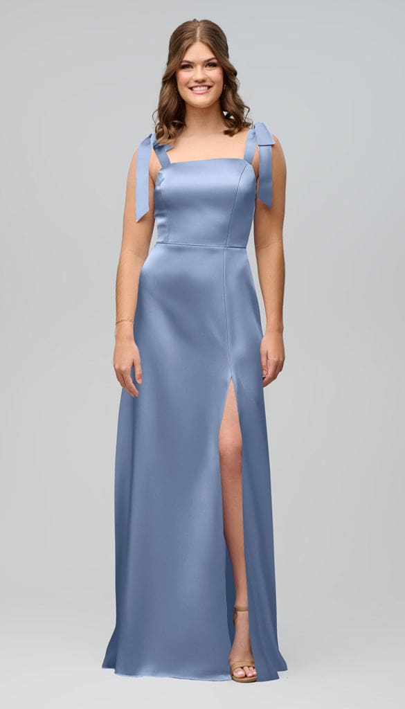 Sofia Luxe Satin Bridesmaids Dress| Kennedy Blue Cornflower