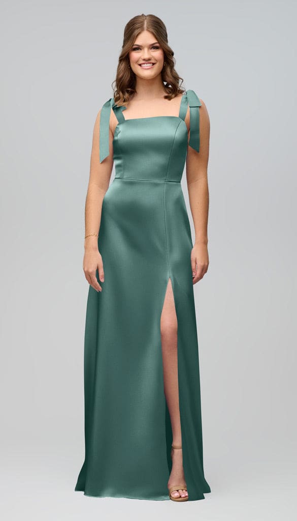 Sofia Luxe Satin Bridesmaids Dress| Kennedy Blue Deep Sea
