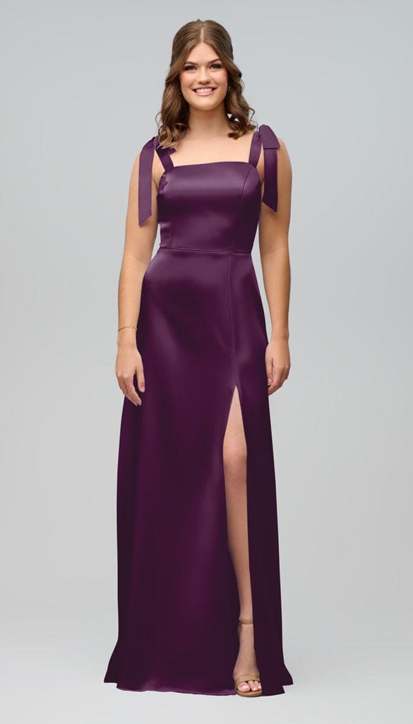 Sofia Luxe Satin Bridesmaids Dress| Kennedy Blue Eggplant