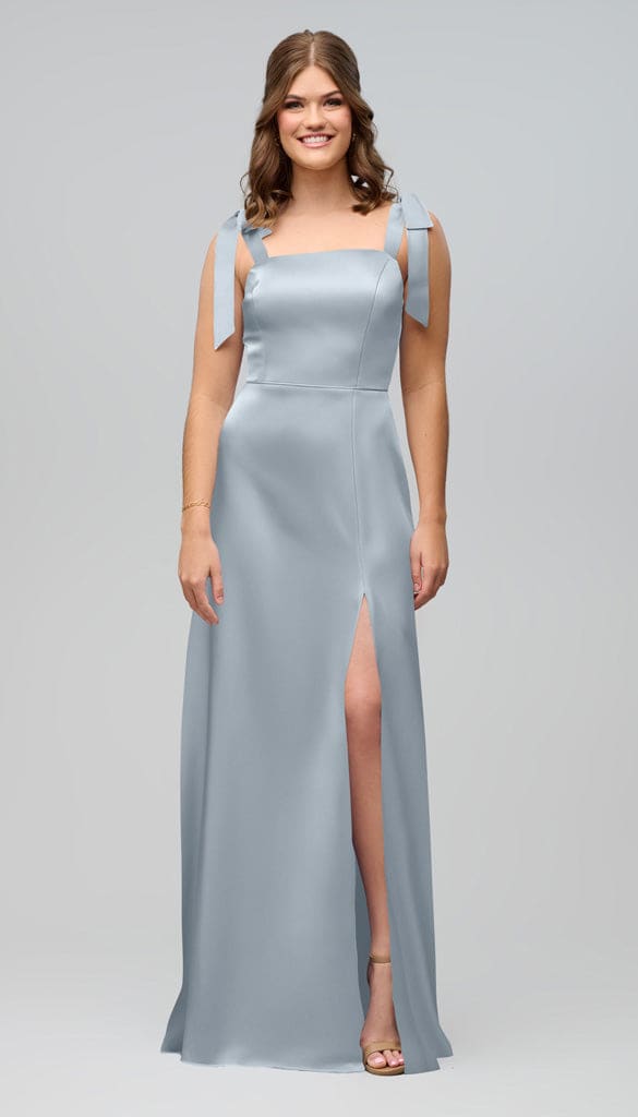 sofia bridesmaid dresses Sofia Luxe Satin Bridesmaids Dress| Kennedy Blue Fog