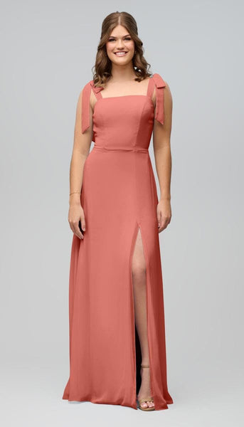 Sofia High Quality Chiffon Bridesmaids Dress| Kennedy Blue Sky