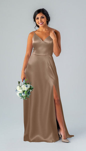 light brown satin bridesmaid dresses Sophie Luxe Bridesmaids Dress while the draped fabric ::NONMAP Givenchy's Clare Waight Keller Color:M-Yellow