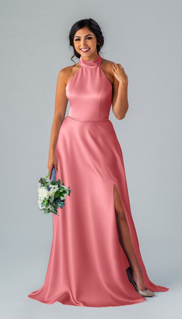 Stassi Luxe Satin Bridesmaid Dress | Kennedy Blue Cantaloupe