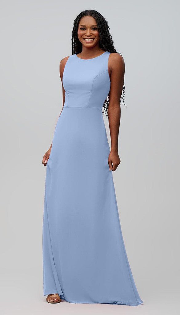 high neck blue bridesmaid dress Susie High Neck Bridesmaids Dress