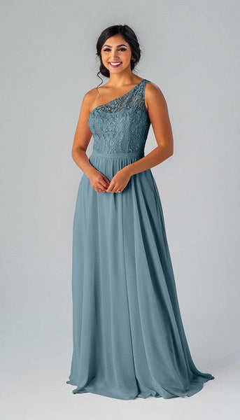 Sutton One Shoulder Bridesmaid Dress | Kennedy Blue Slate Blue