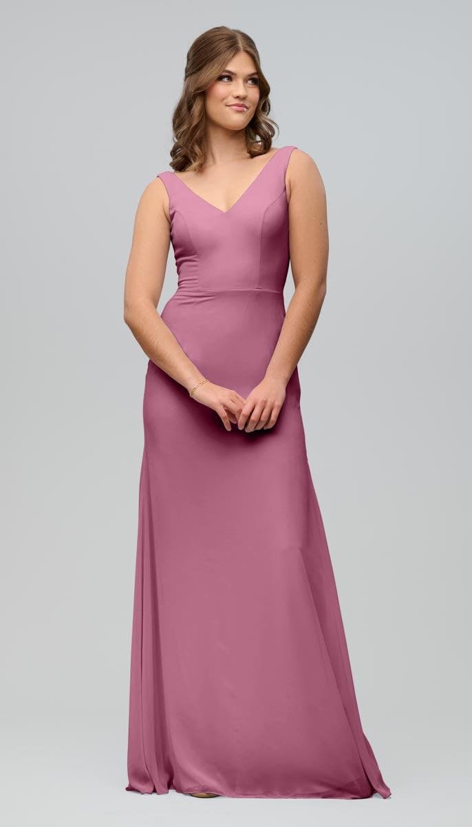 Sylvie Modern Chiffon Bridesmaids Dress | Kennedy Blue