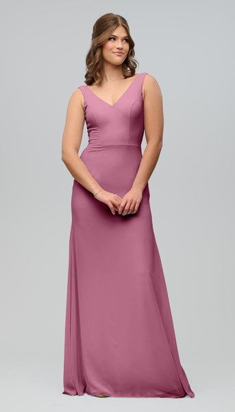 Sylvie Modern Chiffon Bridesmaids Dress | Kennedy Blue Dusty Pink Sylvie Modern Chiffon Bridesmaids Dress | Kennedy Blue Dusty Pink
