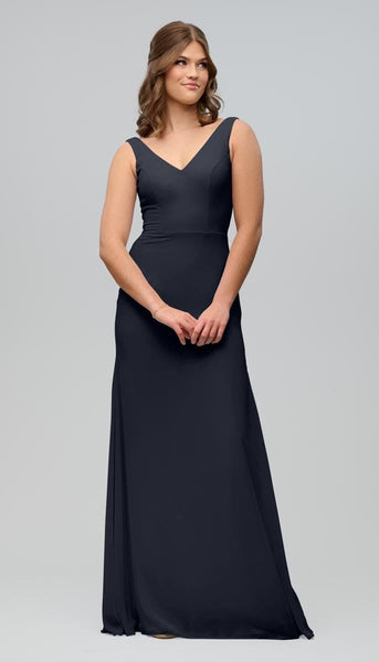 Sylvie Modern Chiffon Bridesmaids Dress | Kennedy Blue Black Sylvie Modern Chiffon Bridesmaids Dress | Kennedy Blue Black