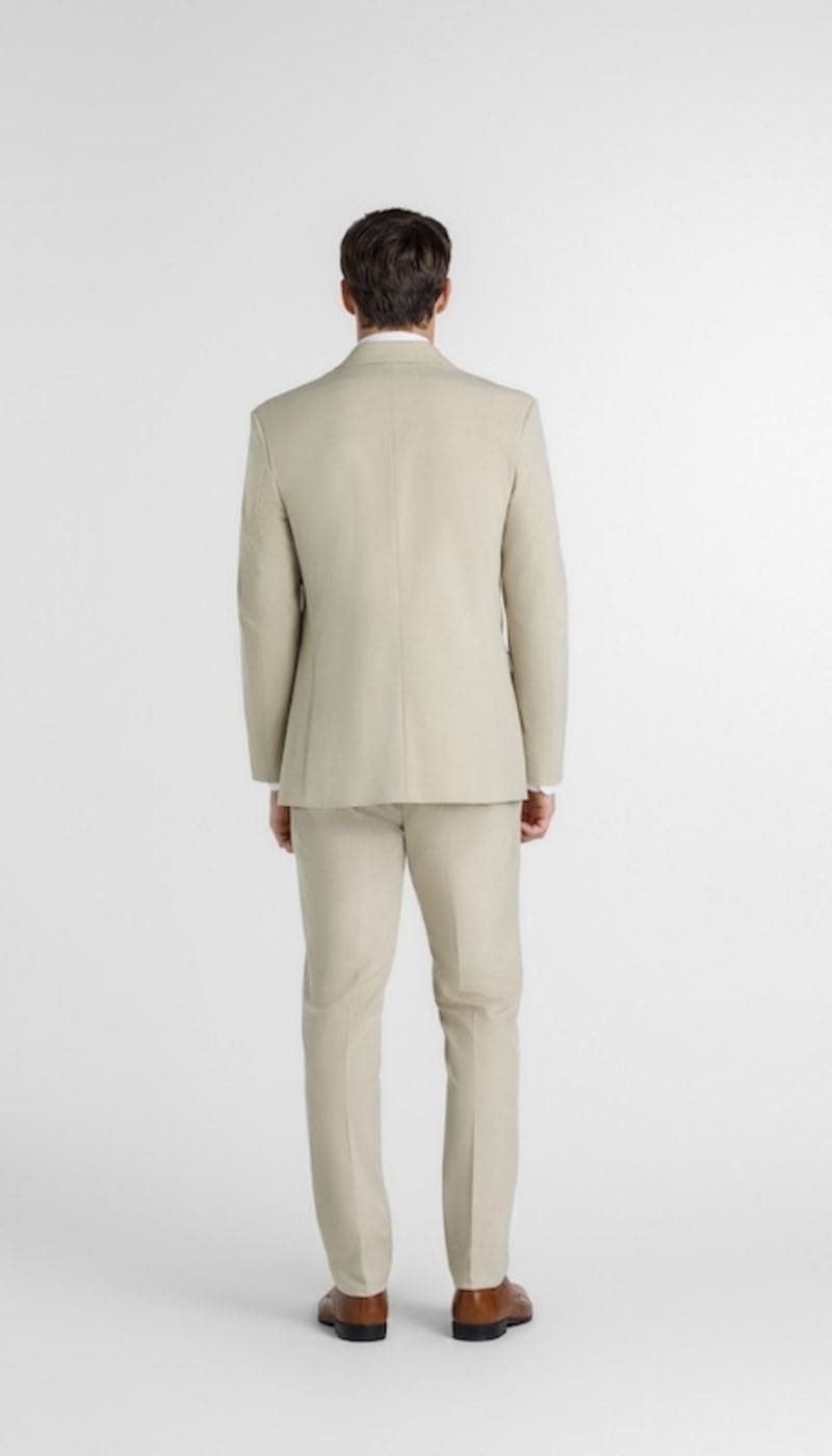 |Trim Fit 3 Piece Suit Tan Back