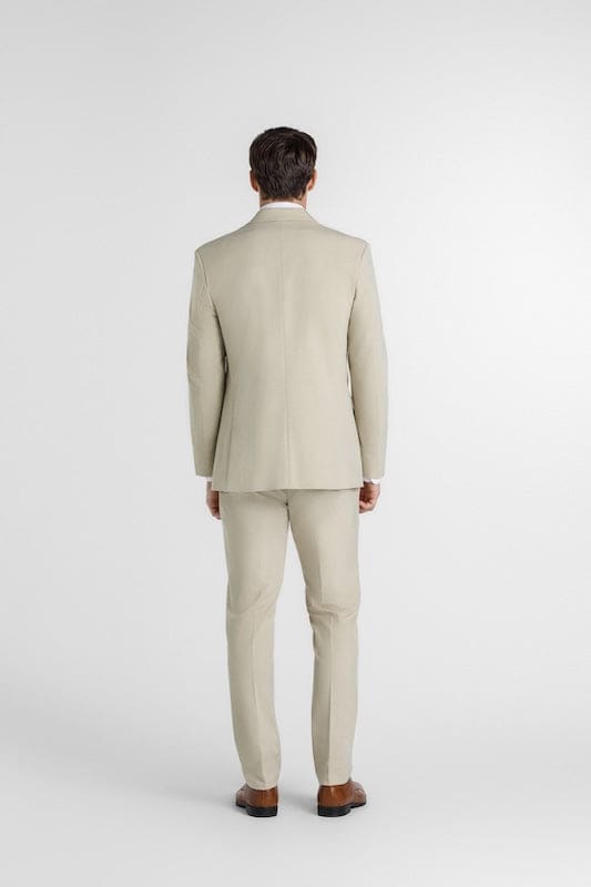 Tan|Trim Fit Suit Back