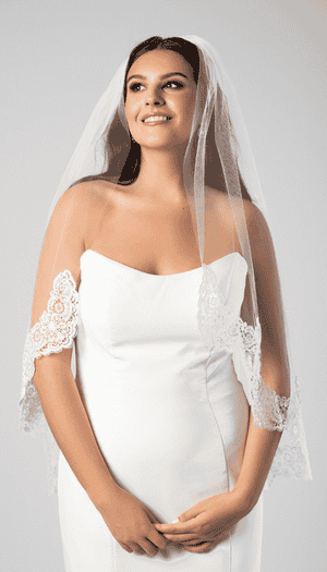 Lace and Sequin Edge Veil | Kennedy Blue