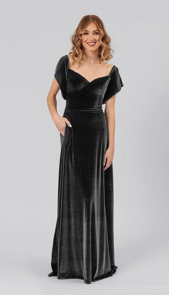 Evelyn Velvet Bridesmaid Dress | Kennedy Blue Black Evelyn Velvet Bridesmaid Dress | Kennedy Blue Black